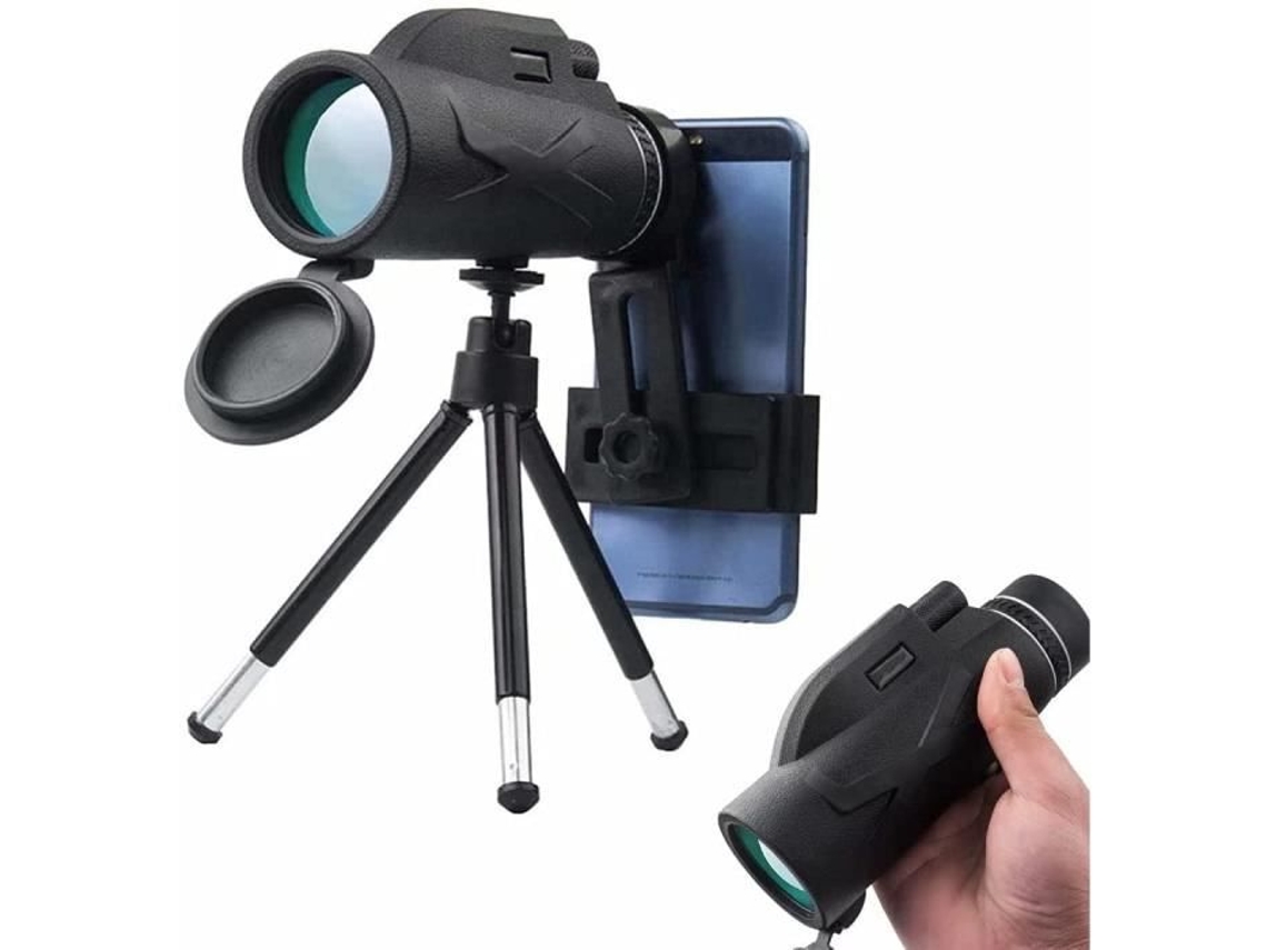 Monocular militar de visão noturna, 80x100 HD Monocular à prova dágua Bak4 Prisma Telescópio portátil com revestimento verde com suporte A315 S/MARCA