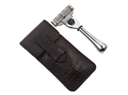 Parker TM-3 Travel Mach-3 Razor with Leather Pouch