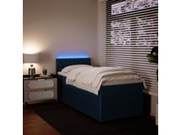 Vidaxl Cama Boxspring Com Colchão 90x190 Cm Veludo Azul