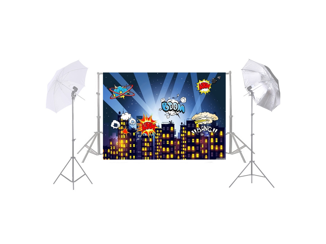 Andoer 1.5 * 2.1m/5 * 7ft Super Hero City Photography Background Baby Children Backdrop Photo Studio Pros LAXISCREED
