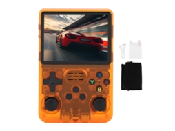 Console de Jogos Portátil R36s, transparente laranja, tela HD de 3,5 polegadas, open source