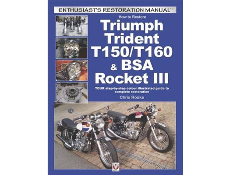 Livro how to restore triumph trident t150/t160 & bsa rocket iii de chris rooke (inglês)