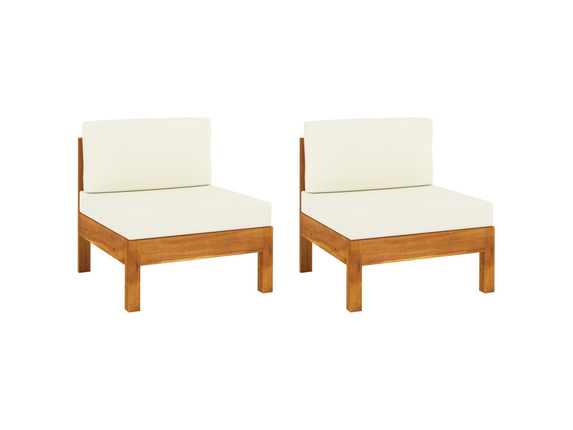 Middle Sofa, Middle Sofas Vidaxl Creme Madeira De Acácia (n/a)