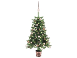 Vidaxl Árvore Natal Artificial Pré-iluminada C/ Bolas 65 Cm Verde