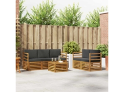 Vidaxl Conjunto De Sofás Para Exterior 6 Unid. Natural E Antracite