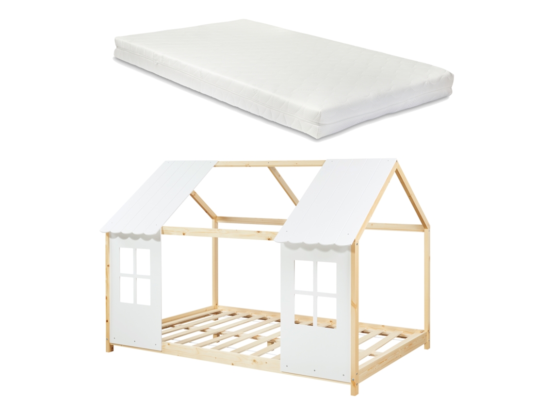 Cama com Colchão Tostedt [EN.CASA] Branco (140x200cm)