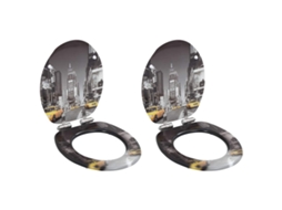 Vidaxl Assentos Sanita 2 Pcs Tampas Fecho Suave Mdf Design Nova Iorque