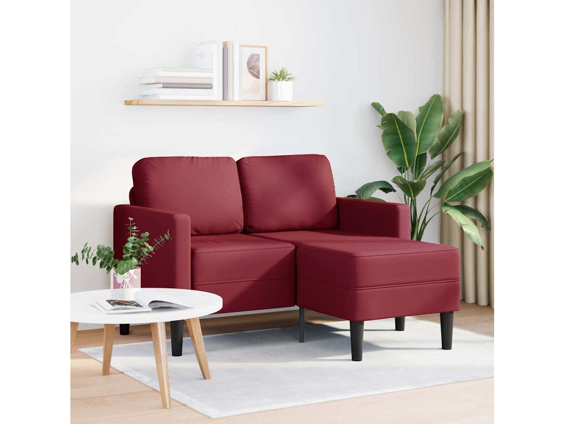 Sofá 2 lugares com chaise em L 125 cm em Couro Artificial MAISON EXCLUSIVE