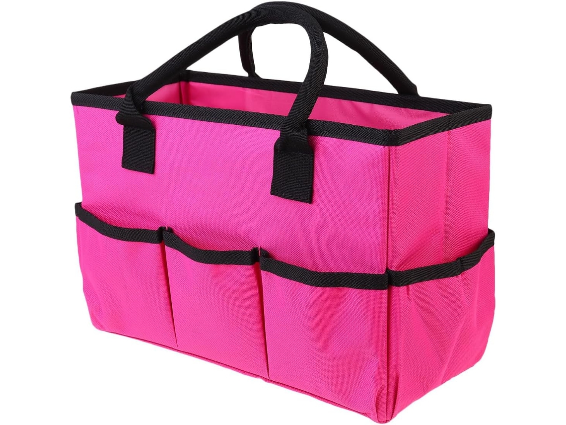 Bolsa organizadora multifuncional com zíper brilhante para cosméticos, ferramentas de jardinagem, livros e outros itens.
