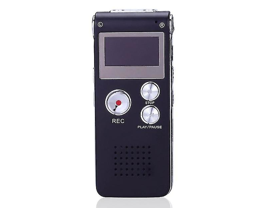 Mini Gravador De Voz Para Palestras, Reuniões E Aulas Dispositivo De Gravação De Fita De Áudio Com Ativação Digital De 16 Gb Yizhood (preto)