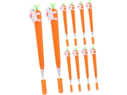 Conjunto De 10 Canetas Em Gel Formato Cenoura, Feitas Silicone Seguro