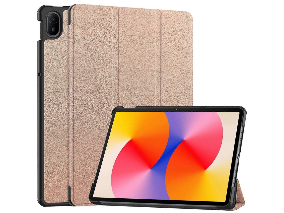 Capa De Couro Inteligente Custer Pure Color Com Suporte Triplo Para Tablet Huawei Matepad Se 11.