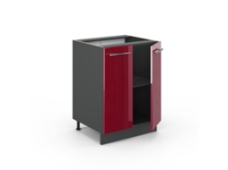Móvel baixo de cozinha Vicco Fame-Line, vermelho Borgonha alto brilho, 60 cm sem bancada