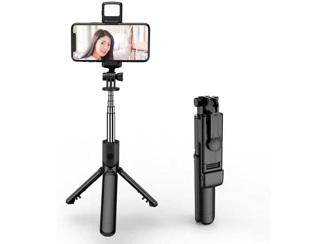 Bastão De Selfie 360°, Tripé De 68 Cm, Suporte Estável Bluetooth, Controle Remoto Bluetooth Removível (preto)