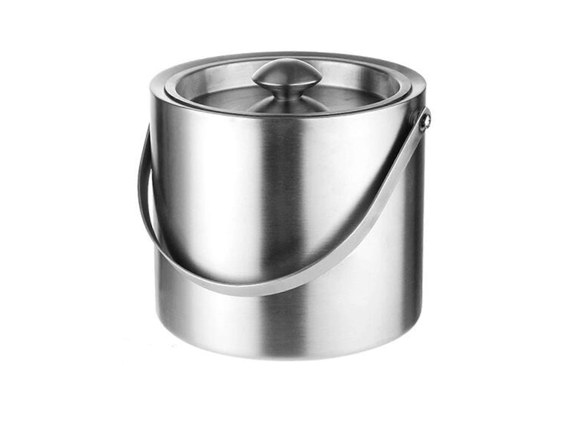 Balde De Gelo Isolado Em Aço Inoxidável Com Tampa, Grande Capacidade Para Gelar Champanhe E Vinho.