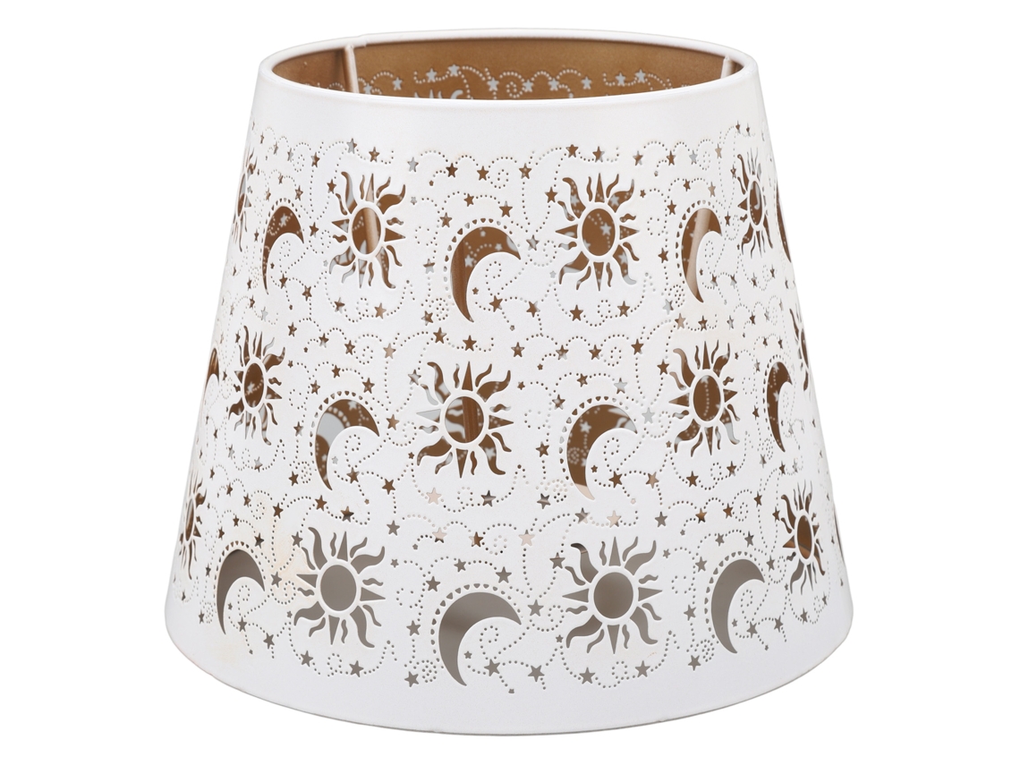Lâmpada De Mesa Com Tampa De Ferro Gravada Sol Lua Estrelas Oca Compatível Lâmpadas E27 E26