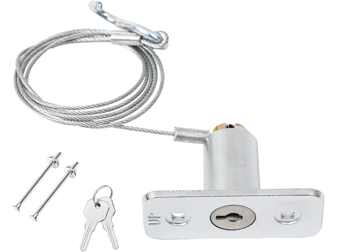 Universals - Porta De Garagem Em Aço Inoxidável Com Cabo Para Operação Manual, Fechadura De Garagem Em Aço Inoxidável
