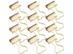 Conjunto Healifty com 24 prendedores metálicos dourados em formato de coração para mesa, artesanato e porta-documentos.