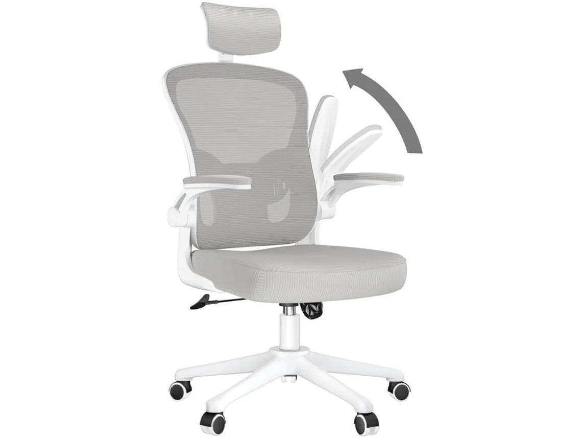 Cadeira de Escritório Ergonómica com Apoio RACINGREAT Costas Altas Inclinável (Braços Reguláveis - Cinzento)