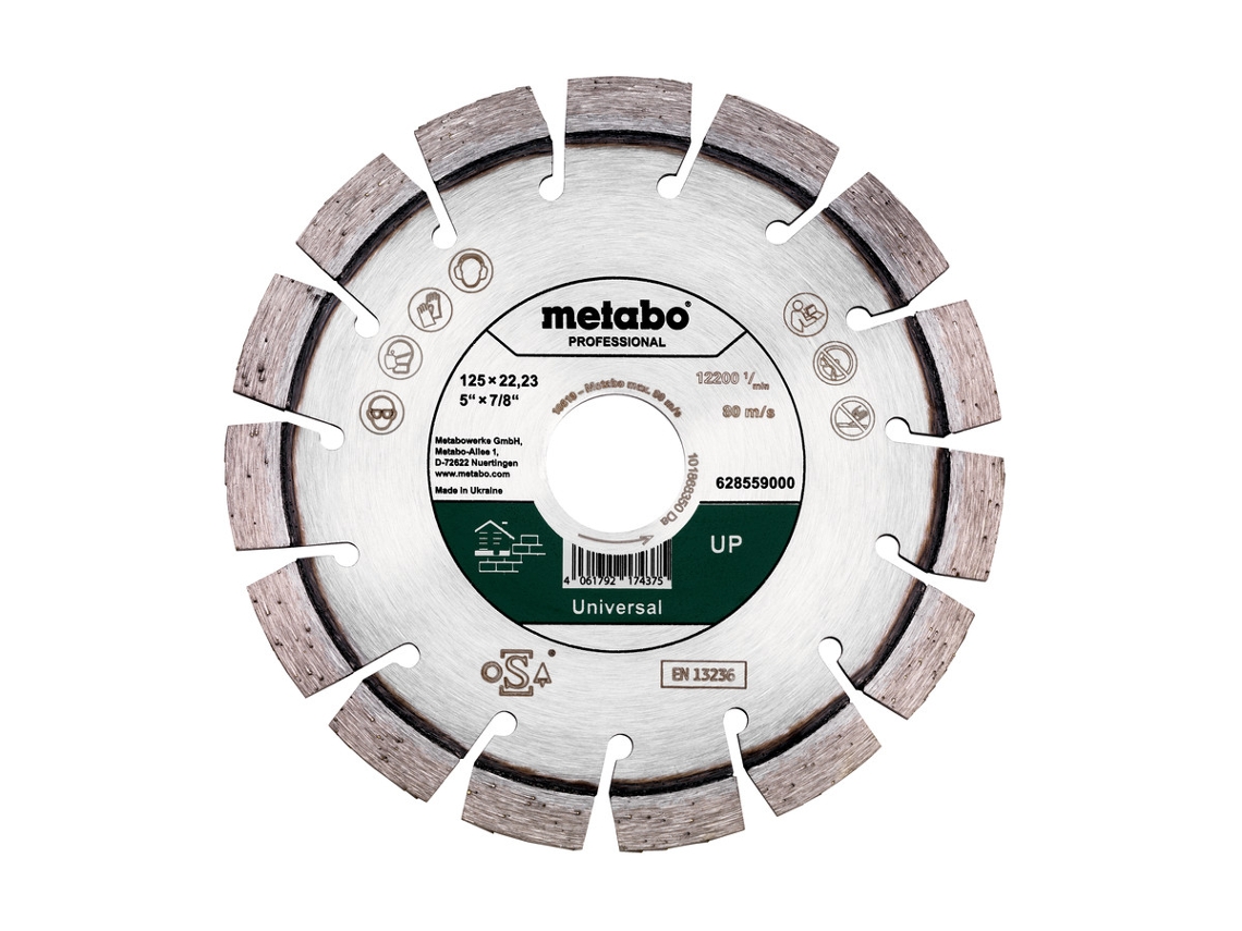Disco De Corte Diamantado METABO 125X22,23Mm, "Up", Universal "Profissional" (628559000)