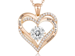 2026 colgante de Corazón Con Piedra de Cumpleaños Oro Rosa Linjou Collares para Mujeres