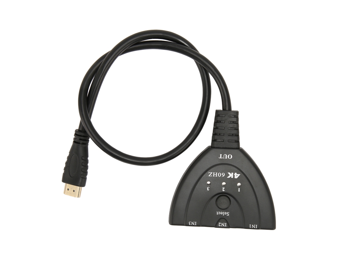 Switch Hdmi 3 Em 1 Com 4k 60hz E Indicador Led