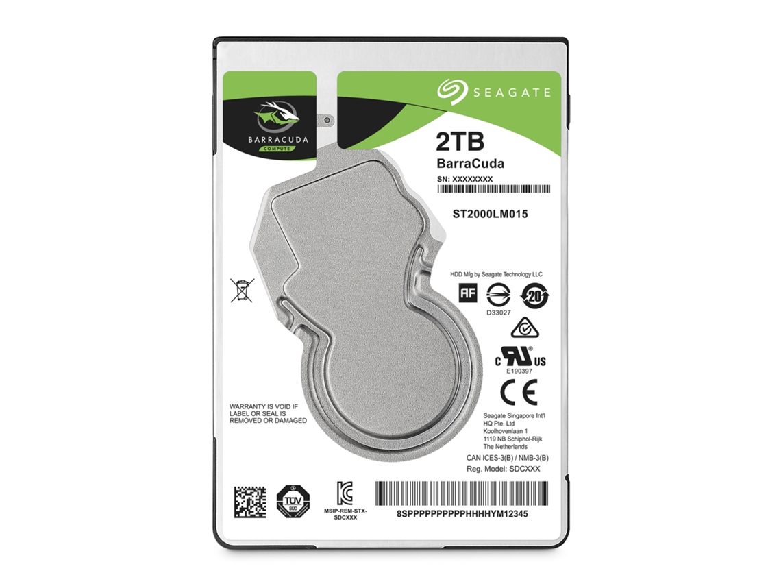Disco HDD Interno SEAGATE BarraCuda 2.5" (2 TB - SATA - 5400 RPM)