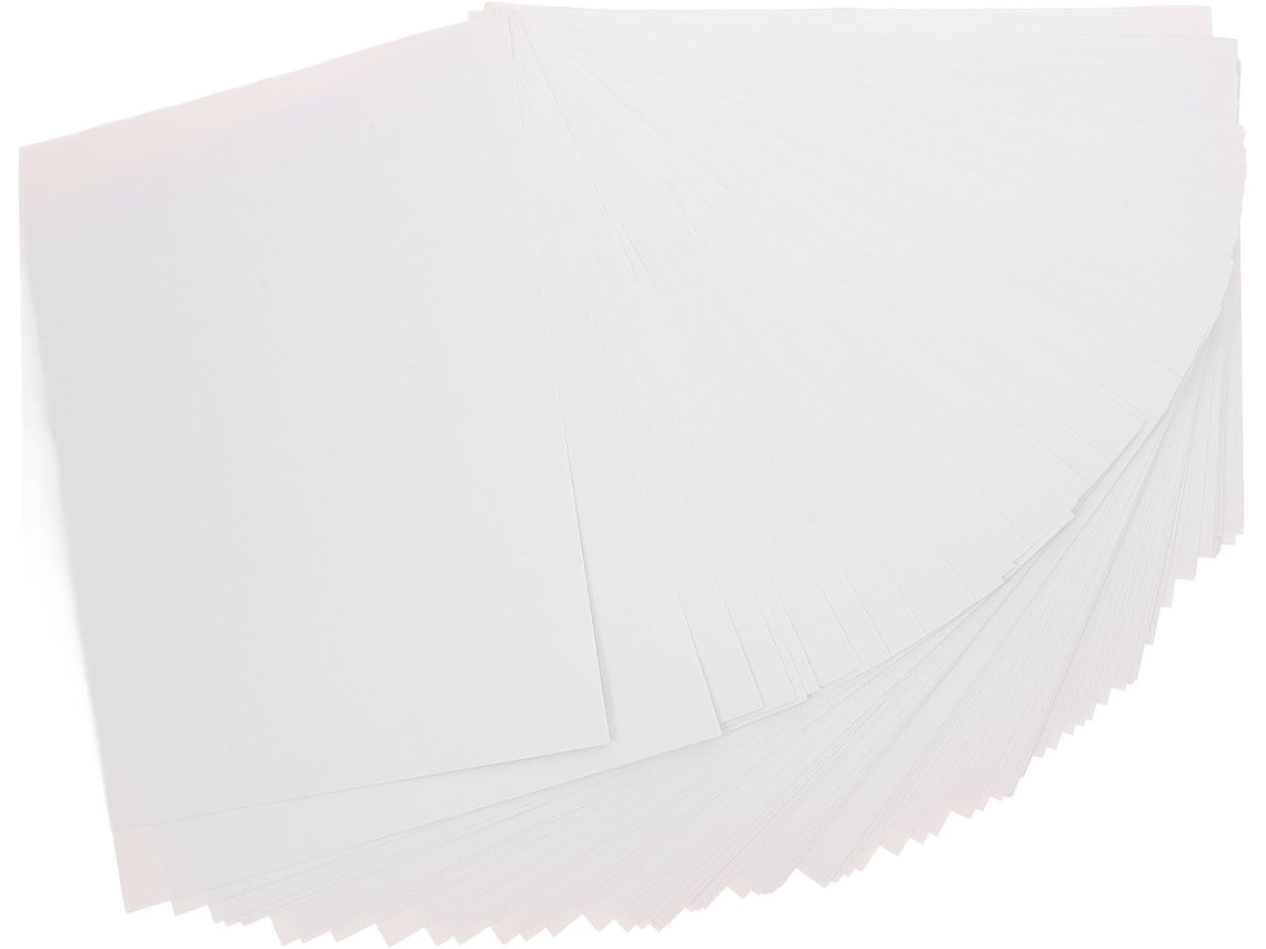 Papel adesivo de vinil branco A5 para impressão, 100 folhas