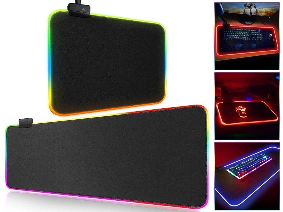 Mousepad Gamer com Iluminação Led, Selecione o Tamanho AQUAFORGE