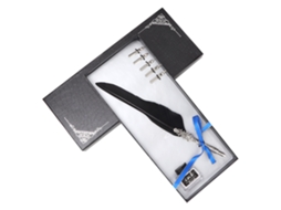 Caneta Pluma Europeia Retro Preta Kit Presente Papelaria