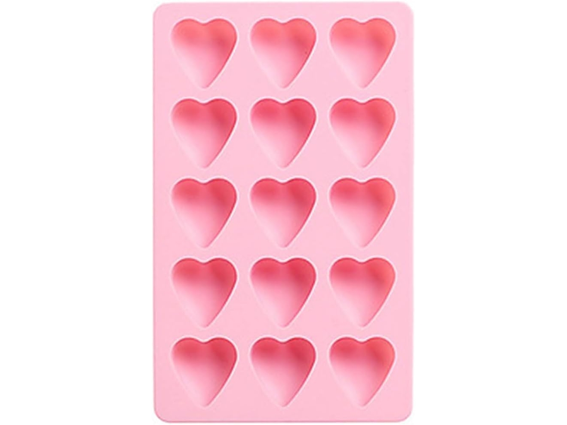 Forma De Gelo Em Formato De Coração, Moldes De Silicone Para Cubos, Flexível E Fácil De Desenformar, 15, Cozinha, Chocolate, Doces, Rosa