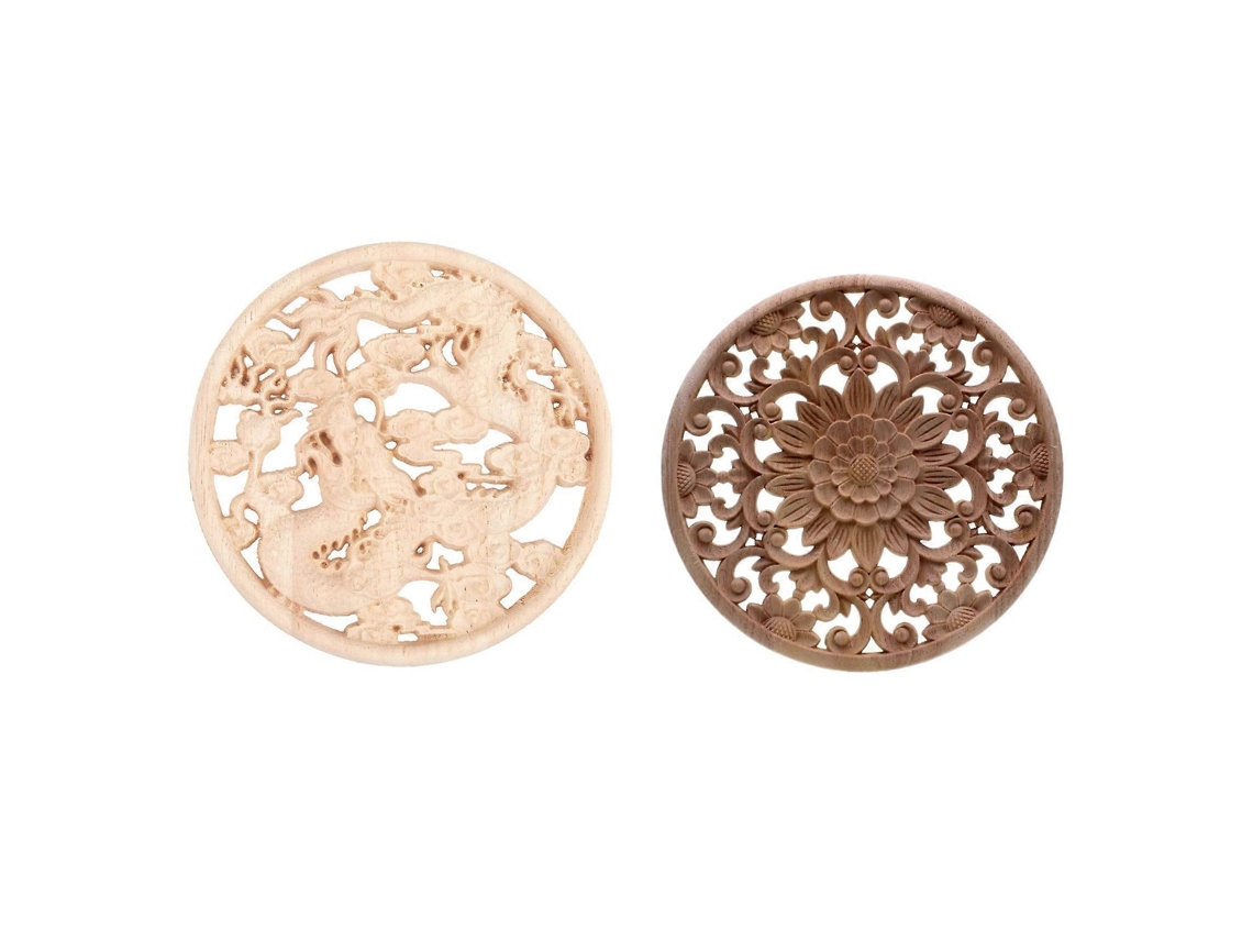 2x Aplique De Madeira Decal Para Cantos Mobiliário Portas Armários Decoração