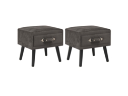 Vidaxl Mesas-de-cabeceira 2 Pcs 40x35x40 Cm Veludo Cinzento