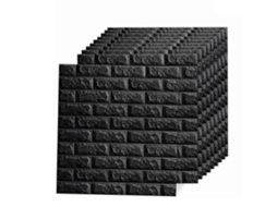 Primerox 10 Pcs Papel de Parede 3d Autoadesivo Preto Impermeável Xpe 35x38cm 5mm