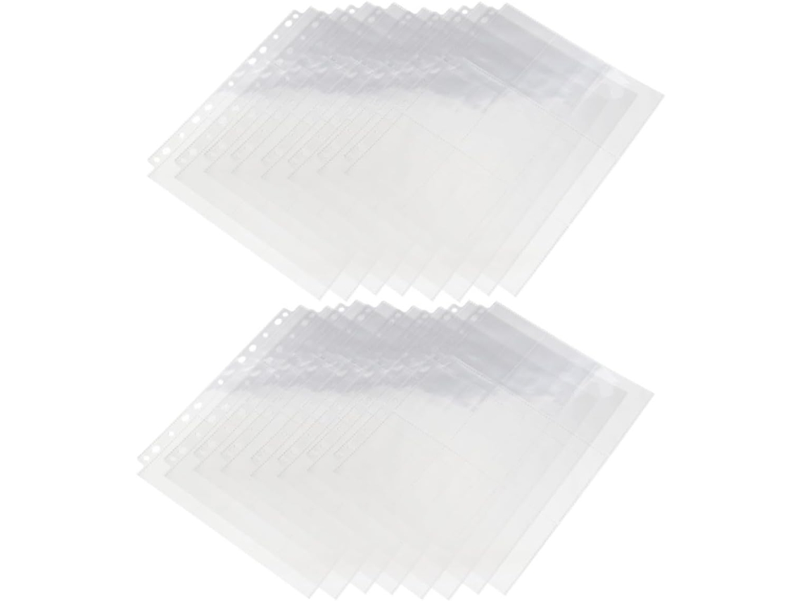 Toyvian Pochettes Compatível E Foto Em Plástico Feuilles Transparentes 50 Organização 11 Trous 3 Anneaux