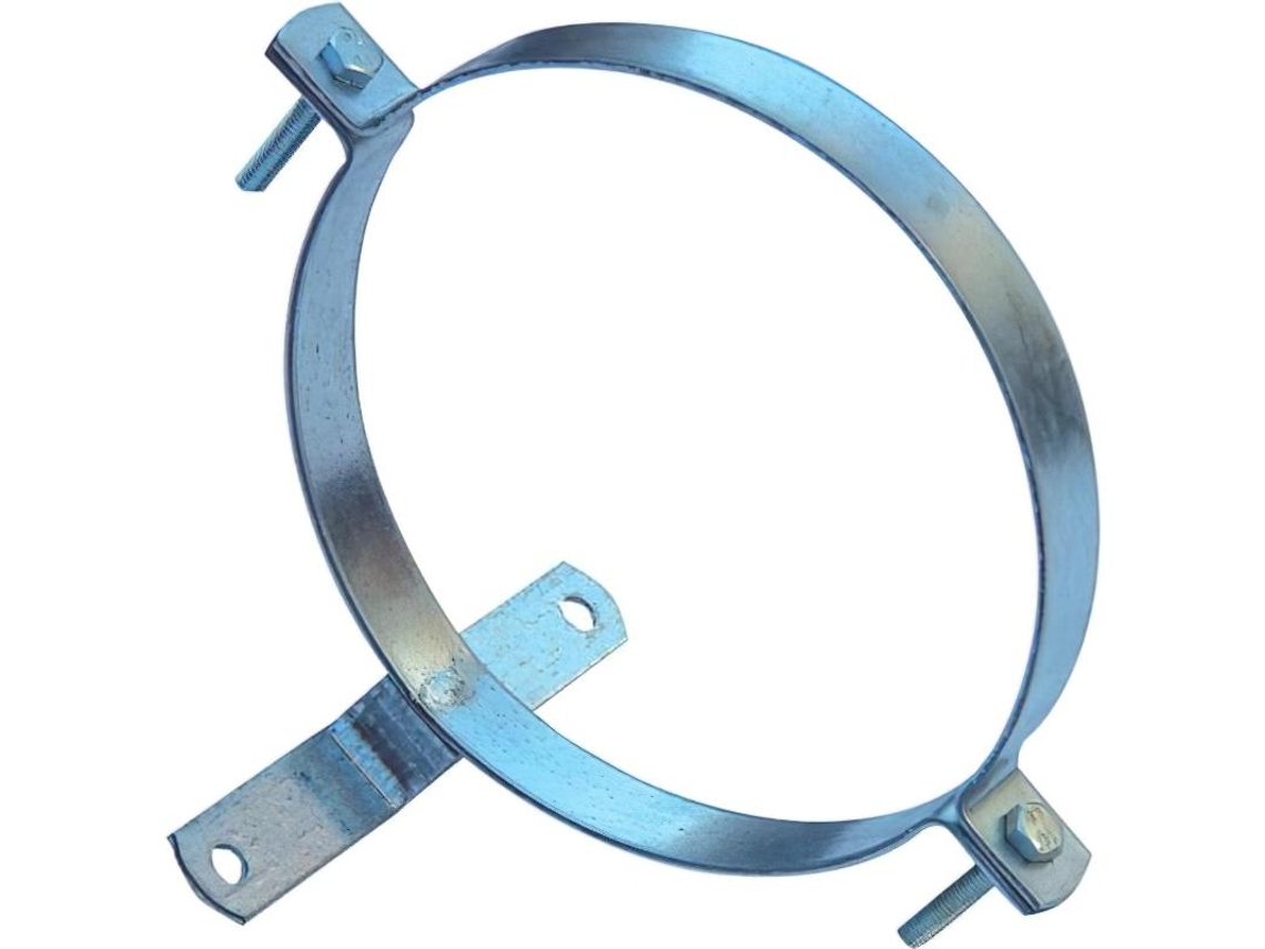 Abrazadera para tubo estufa galvanizado con soporte 110 mm.
