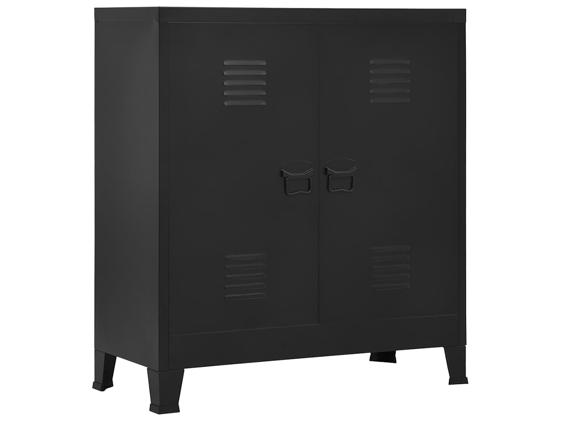 Vidaxl Aparador De Arrumação Industrial 90x40x100 Cm Aço Preto