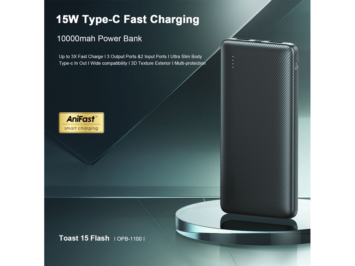 Power Bank portátil com carregamento rápido 10000mAh EOOCOO