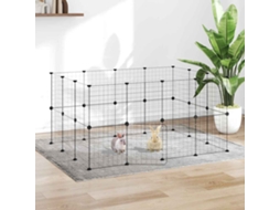 Vidaxl Gaiola P/ Animais De 28 Painéis C/ Porta 35x35 Cm Aço Preto