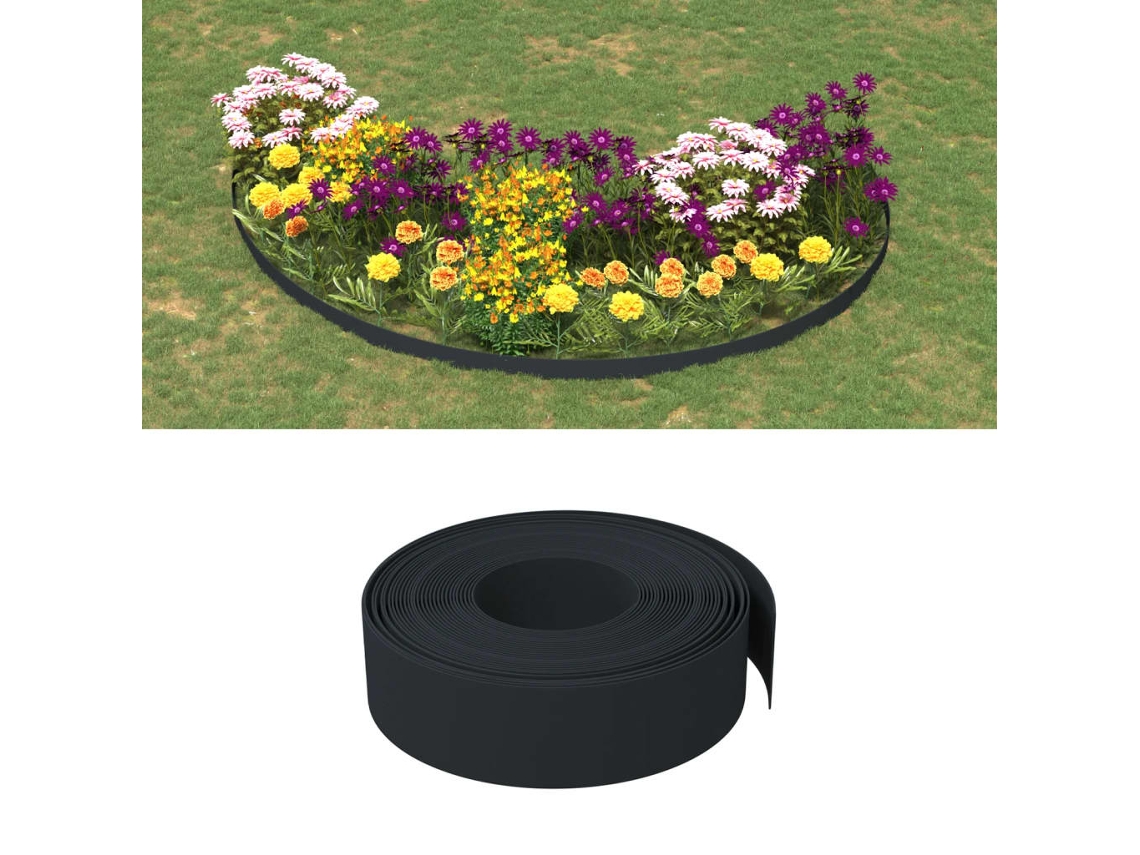 Vidaxl Bordas De Jardim 5 Pcs 10 M 15 Cm Polietileno Preto