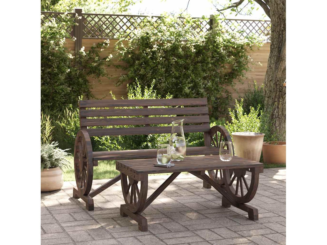 Vidaxl 2 Pcs Conjunto Lounge De Jardim Madeira De Abeto Maciça