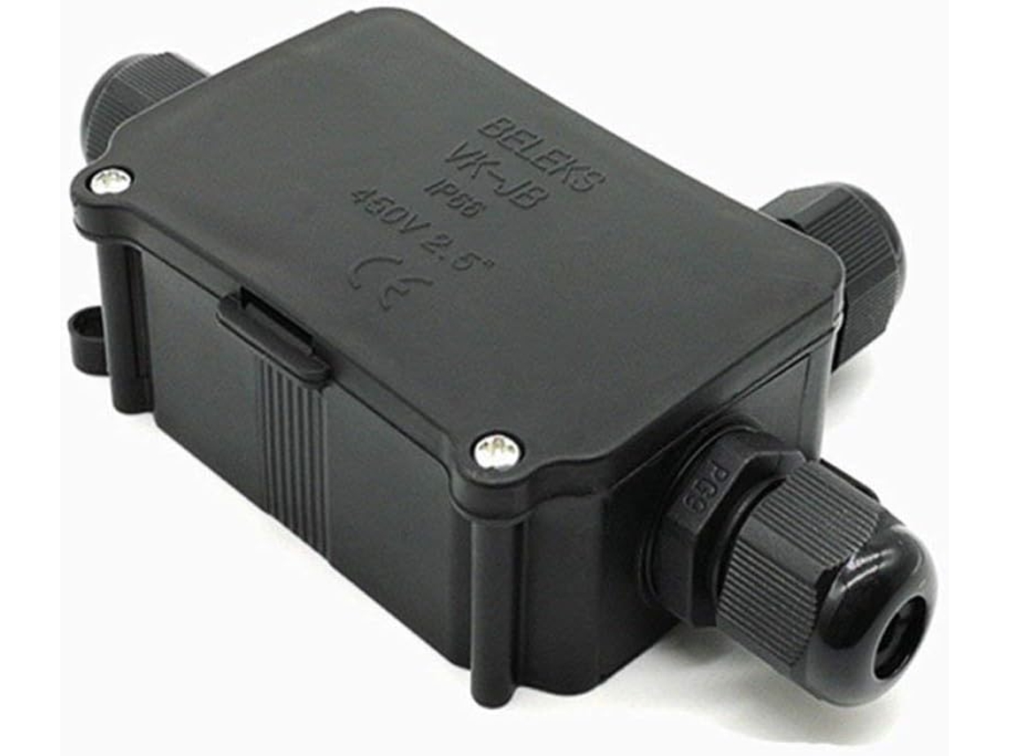 Caixa De Junção Impermeável, Conector De Cabo Impermeável Soquete De Ligação Soquete De Terra Conectores De Cabo Externos/para Exterior 3 Vias Preto