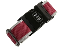Conjunto De 2 Cintas Malas Cadeado Com Senha Amarrar Bagagem Prender Vermelha E Cinza, 2 Peças