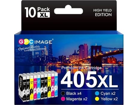 Multipack Compatível Epson 405 Xl 405xl Preto Para Cartuchos Epson Workforce Pro Wf 3820 Wf 3825 Wf 4820 Wf 4825 Wf 7310 Wf 123 Design