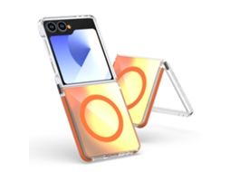Capa Para Samsung Galaxy Z Flip 5, Com Magsafe E Amortecimento Em Silicone Macio Na Cor Laranja. Panoona