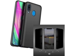 Kit Capa e Película 5D Anti-Spy Samsung Galaxy A40 SlimShield Preto