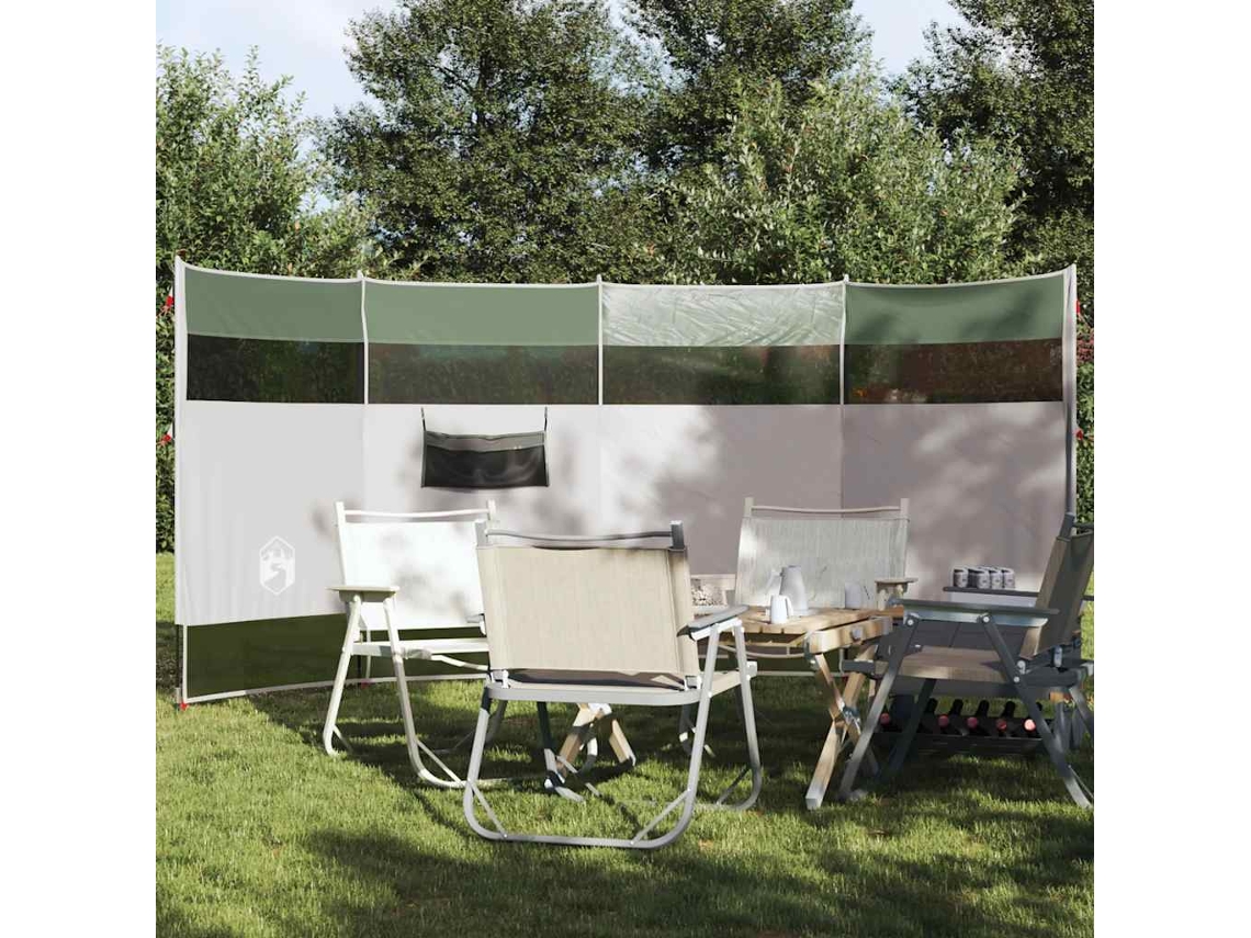 Vidaxl Corta-vento De Campismo 366x152x152 Cm Impermeável Verde