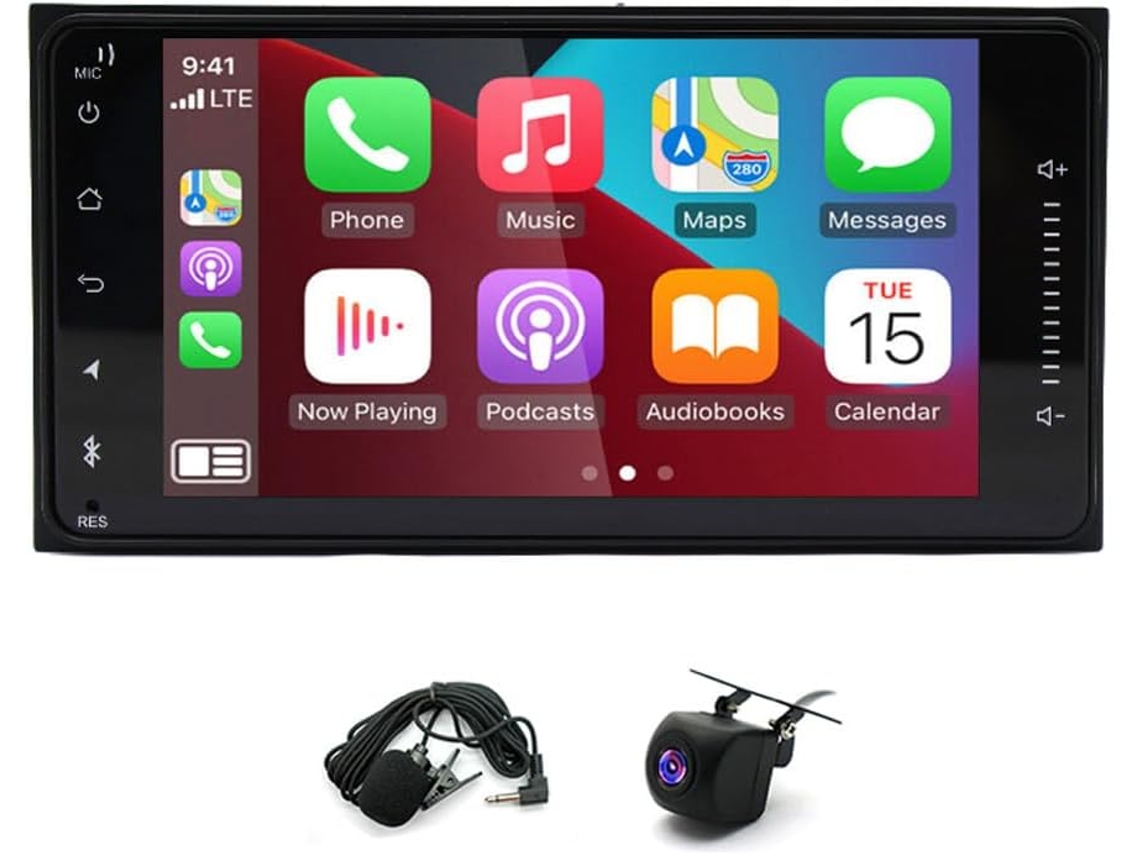 Central Multimídia Double Din De 7 Polegadas Para Toyota Avensis Verso 2001-2005, Com Tela Sensível Ao Toque