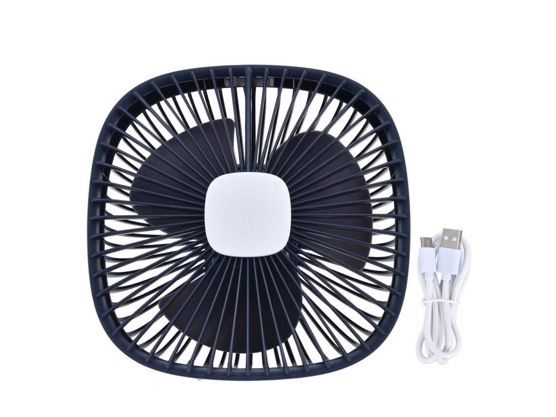 Ventilador Portátil Usb 4 Velocidades 3 Brilhos Azul
