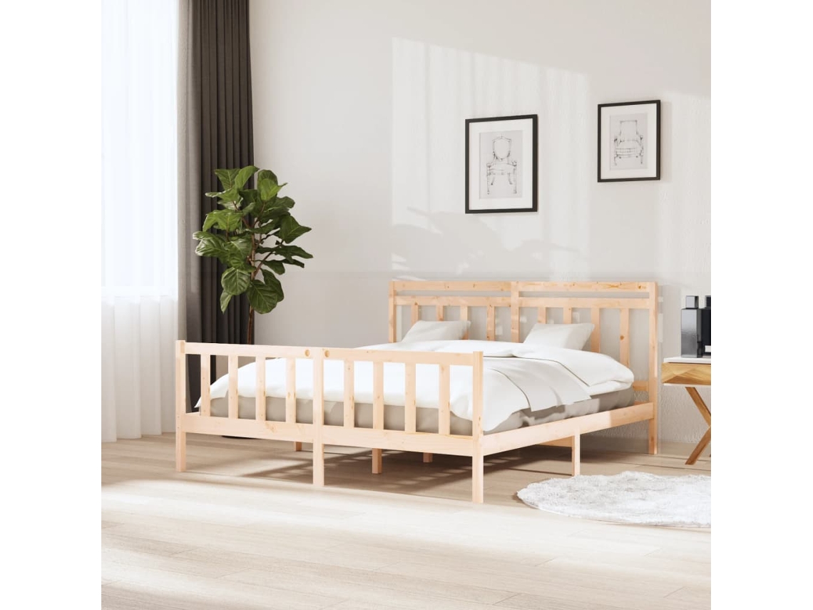 Vidaxl Estrutura De Cama 180x200 Cm Super King Madeira Maciça